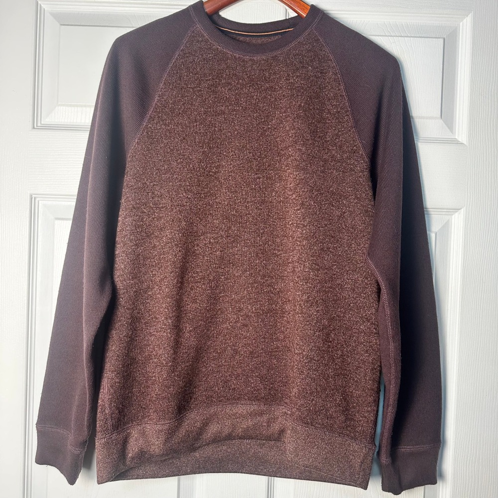 Abercrombie & Fitch Mens Retro Chocolate Brown Marled Raglan Fleece Sweater M